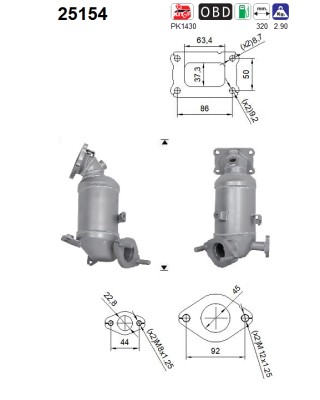 As Katalysator 25154 Für Kia