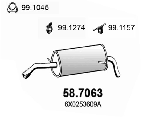 ASSO Endschalldämpfer 587063 für VW