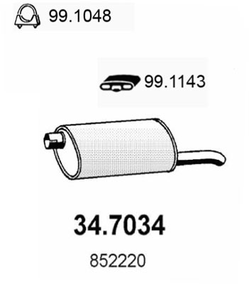 ASSO Endschalldämpfer 347034 für Opel Vaughall