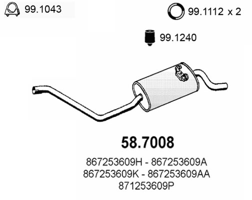 ASSO Endschalldämpfer 587008 für VW