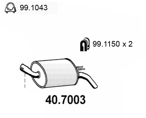 ASSO Endschalldämpfer 407003 für RENAULT
