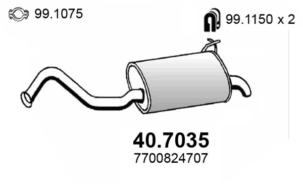 ASSO Endschalldämpfer 407035 für RENAULT