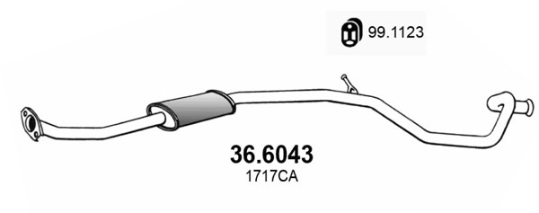 ASSO Mittelschalldämpfer 366043 für TALBOT