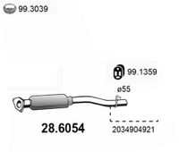 ASSO Mittelschalldämpfer f&uuml;r MERCEDES-BENZ C-KLASSE T-Model (S203), Art.-Nr. 28.6054