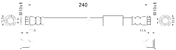 ATE Bremsschlauch 24523902403 für Fiat Peugeot