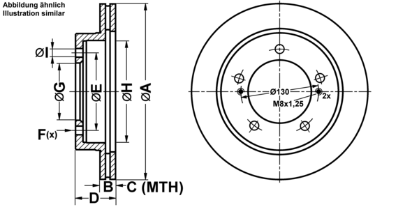 ATE Bremsscheibe 24011701041 belüftet 287mm 17mm für Suzuki