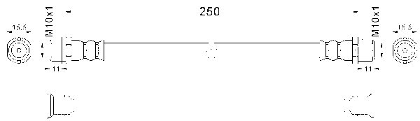 ATE Bremsschlauch 24.5237-0250.3 hinten rechts links für VAG 7H0611775B 7H0611775
