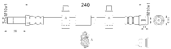 ATE Bremsschlauch 24.5140-0240.3 hinten rechts für VAG 7H8611776 7H8611776A