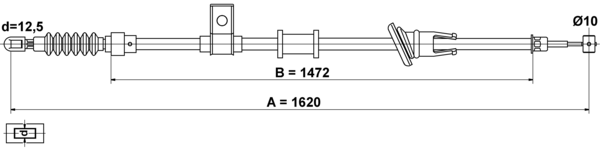 ATE Seilzug, Feststellbremse 24.3727-1315.2 für VOLVO 30884537 30644115 30621298