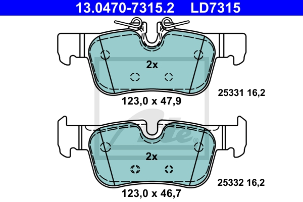 ATE Bremsensatz-Hinterachse Standard Disc / Ceramic Bremsensatz, Scheibenbremse hinten rechts links voll 280mm für BMW 34206885547 34216799367 3421686