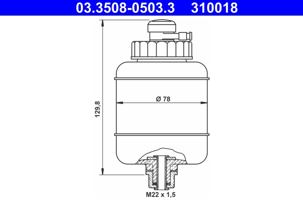 ATE Ausgleichsbehälter, Bremsflüssigkeit 03350805033 für Mercedes