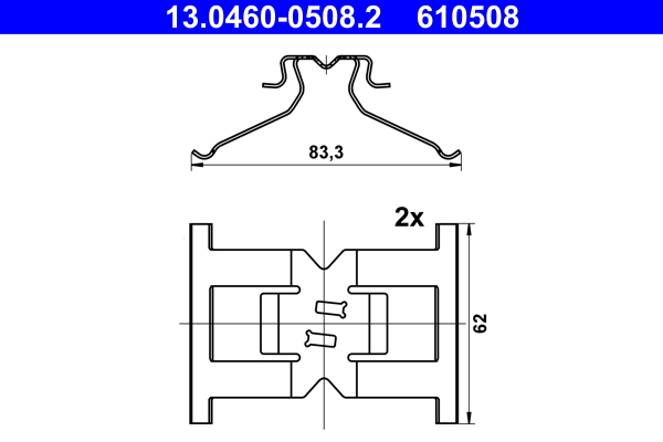ATE Zubehörsatz, Scheibenbremsbelag 13046005082 für Porsche