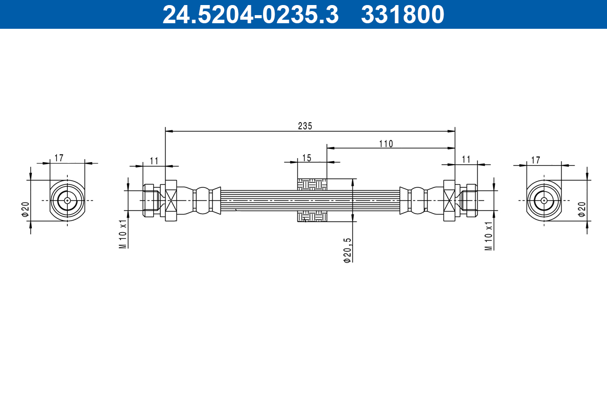 ATE Bremsschlauch 24520402353 für MITSUBISHI