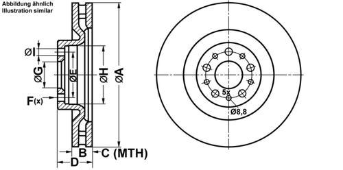 ATE | 2 Bremsscheiben Ø305 Belüftet + Bremsbeläge für Fiat Doblo 263x
