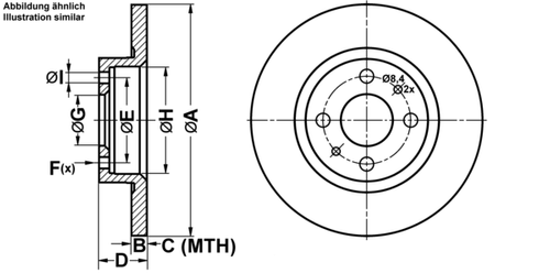 ATE BREMSSCHEIBEN Ø257mm + BREMSBELÄGE VORNE FÜR FIAT BRAVA 182X BRAVO 1 182X