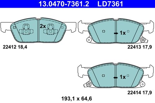 ATE Bremsbeläge Vorne Rechts Links für FORD Focus IV Kuga III