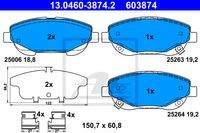 ATE Bremsbelagsatz, Scheibenbremse, Art.-Nr. 13.0460-3874.2