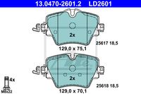ATE Bremsbelagsatz, Scheibenbremse "ATE Ceramic" f&uuml;r BMW 2 Gran Tourer (F46), Art.-Nr. 13.0470-2601.2