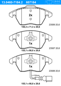 ATE Bremsensatz, Scheibenbremse f&uuml;r SEAT IBIZA IV Kasten/Schrägheck (6J1), Art.-Nr. IJF1415266
