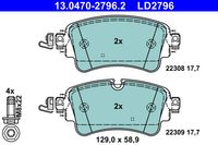 ATE Bremsbelagsatz, Scheibenbremse "ATE Ceramic", Art.-Nr. 13.0470-2796.2