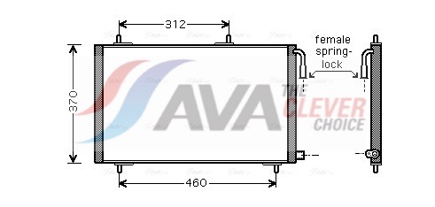 AVA QUALITY COOLING Kondensator, Klimaanlage pe5257 für Peugeot