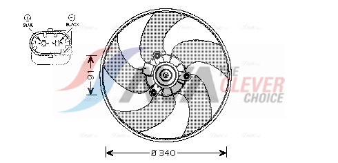 AVA QUALITY COOLING Lüfter, Motorkühlung pe7522 für Peugeot