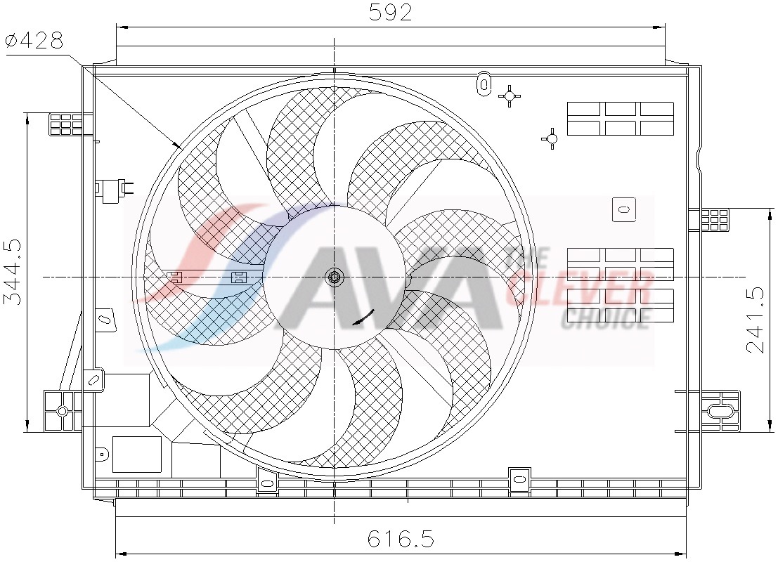 AVA QUALITY COOLING Lüfter, Motorkühlung pe7441 für Opel DS