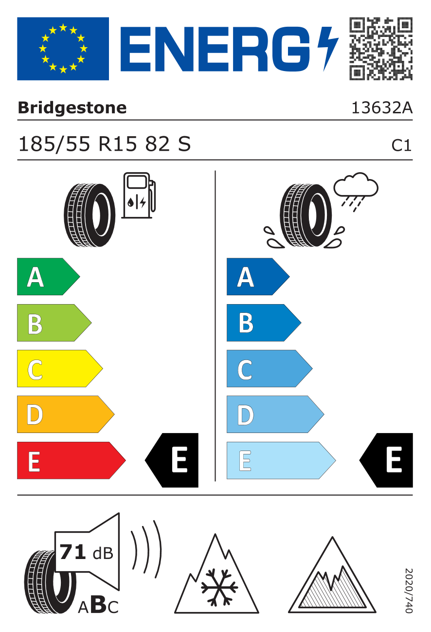 Bridgestone BRIDGESTONE Winterreifen 185/55 R15 82S, Nordic compound - Blizzak Ice 13632 82S 185/55 R15