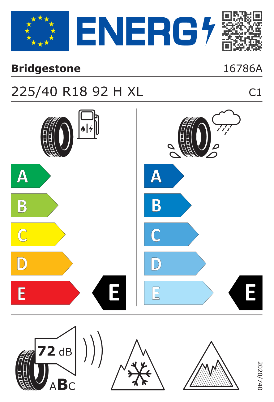 Bridgestone BRIDGESTONE Winterreifen 225/40 R18 92H XL, Nordic compound - Blizzak Ice 16786 225/40 R18