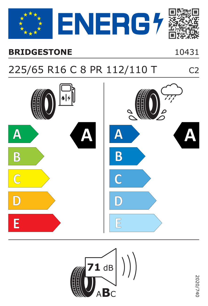 Bridgestone BRIDGESTONE Sommerreifen 225/65 R16C 112/110T 8PR - Duravis R660 Eco 10431 225/65 R16