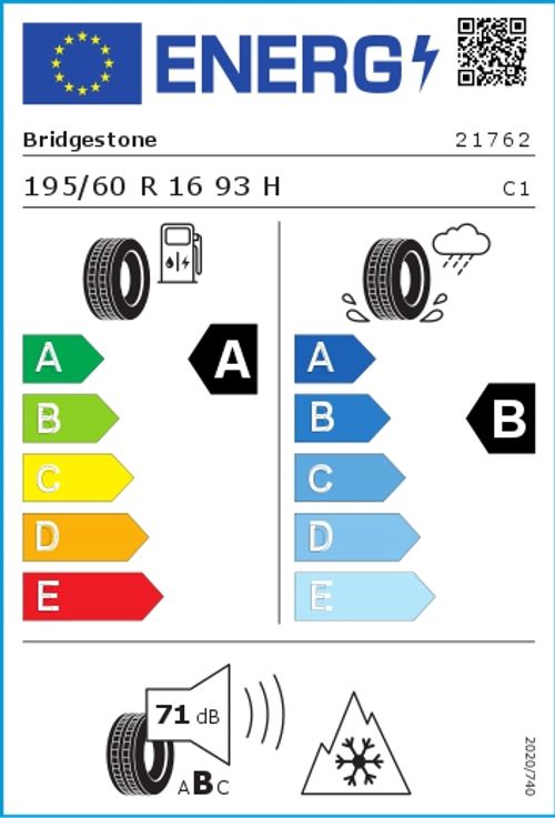 BRIDGESTONE 195/60R16 93H - Weather Control A005 Evo