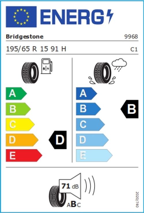 BRIDGESTONE 195/65R15 91H - Turanza T001