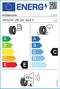 Bridgestone Sommerreifen "305/35R20 104Y - Potenza RE 050 A RFT", Art.-Nr. 1151