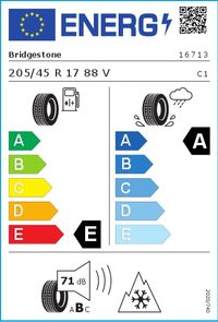 Bridgestone Winterreifen "205/45R17 88V - Blizzak LM 005 DriveGuard RFT", Art.-Nr. 16713
