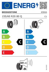 Bridgestone Sommerreifen "155/60R20 80Q - Ecopia EP500", Art.-Nr. 6584