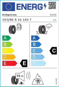 Bridgestone Winterreifen "205/80R16 104T - Blizzak LM-80 Evo", Art.-Nr. 6688