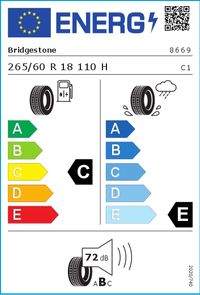 Bridgestone Sommerreifen "265/60R18 110H - Dueler H/T 684 II Ecopia", Art.-Nr. 8669