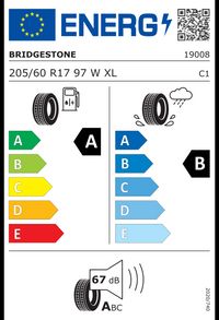 Bridgestone Sommerreifen "205/60 R17 97W XL * BMW 2 Active Tourer - Turanza T005", Art.-Nr. 19008