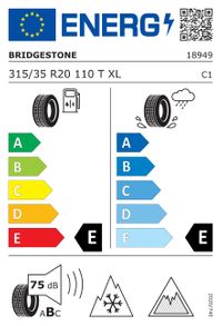 Bridgestone Winterreifen "315/35 R20 110T XL EVc, Nordic compound - Blizzak DM V3", Art.-Nr. 18949