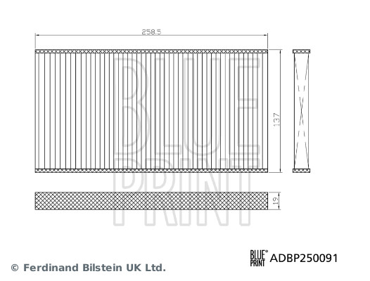 Blue Print Filtersatz, Innenraumluft [Hersteller-Nr. ADBP250091] für Subaru, Toyota - Bild 6