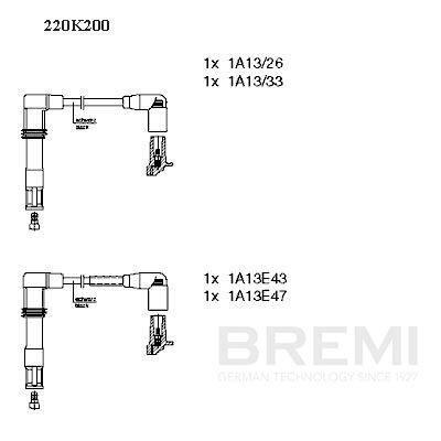 BREMI Zündleitungssatz 220k200 für VW