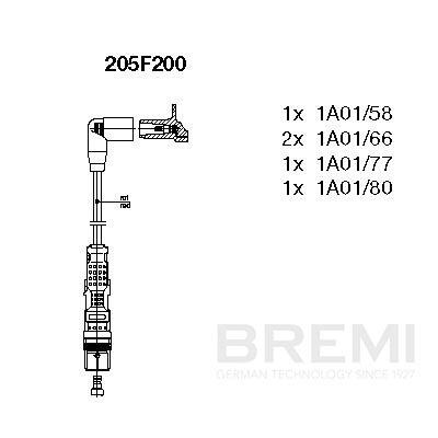 BREMI Zündleitungssatz 205f200 für VW