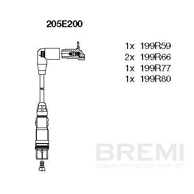 BREMI Zündleitungssatz 205e200 für VW