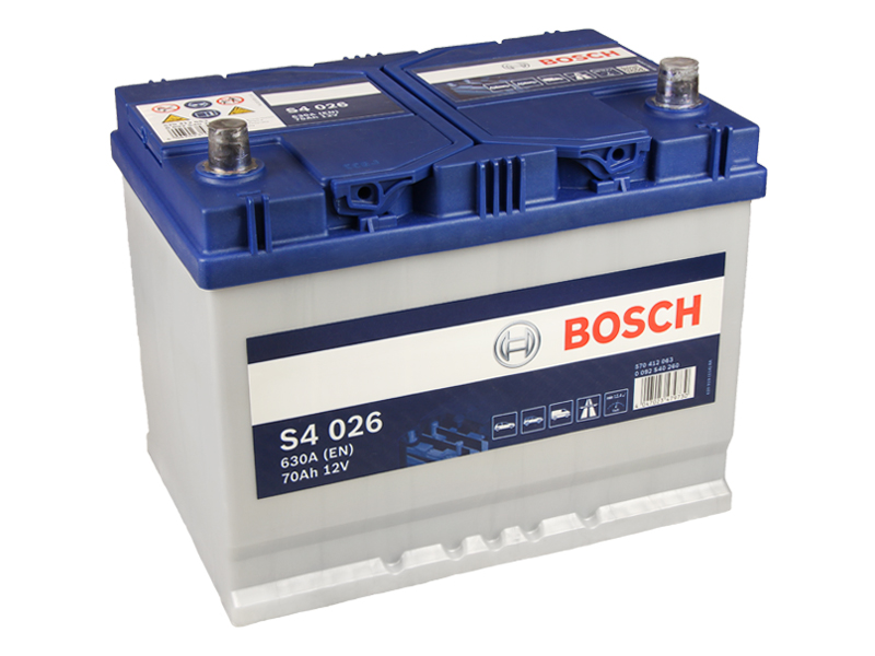BOSCH Starterbatterie S4 12 V, 70 Ah, 630 A 0092s40260 12V 68Ah 630A für Ford Volvo CHEVROLET SSANGYONG TOYOTA LEXUS HYUNDAI HONDA MAZDA MERCEDES-BEN