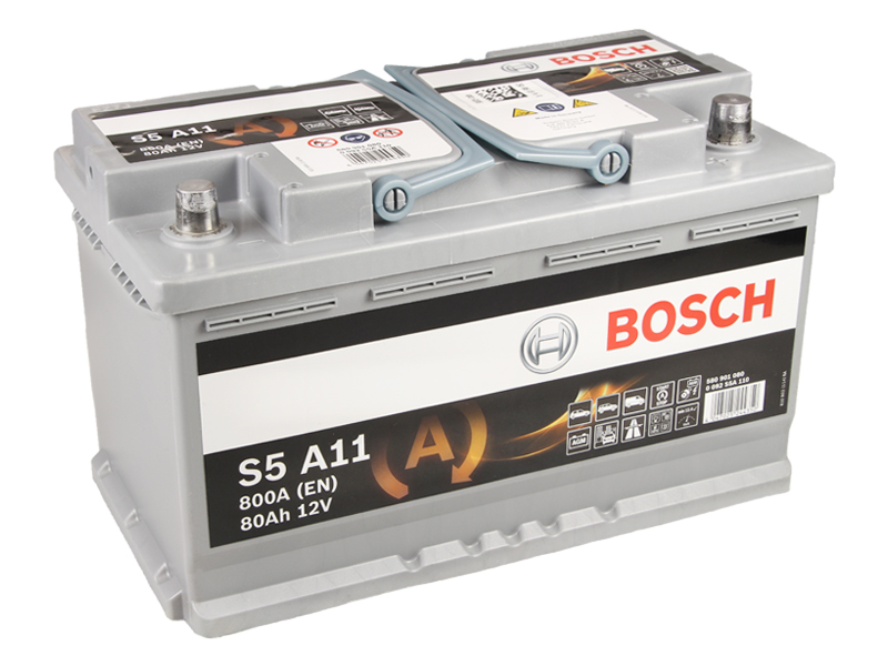 BOSCH Starterbatterie S5A AGM, 12 V, 80 Ah, 800 A 0092s5a110 12V 68Ah 800A für Opel Ford Mercedes HOLDEN CHEVROLET Volvo VW Bentley BMW MINI JEE