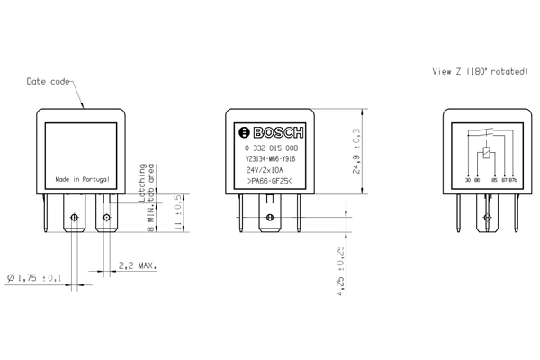 BOSCH Relais, Arbeitsstrom 0332015008 für Iveco DAF Mercedes RENAULT TRUCKS MAN STEYR