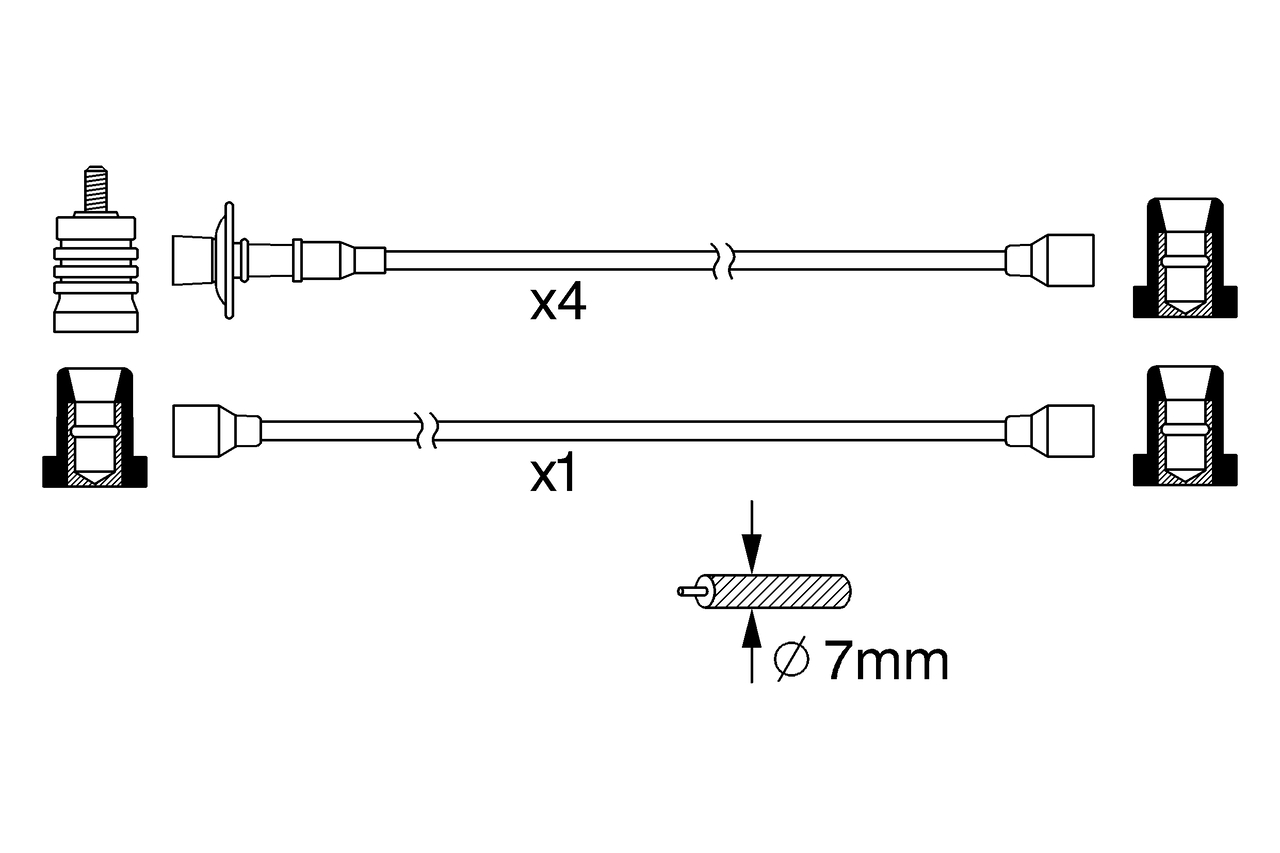 BOSCH Zündleitungssatz 0986356370 für VW
