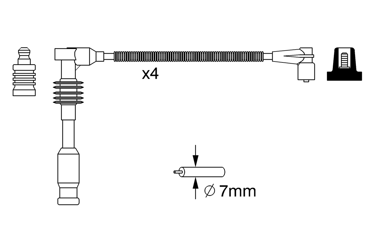 BOSCH Zündleitungssatz 0986357234