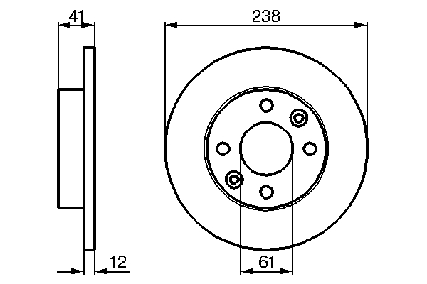 Bosch Bremsscheibe 0986479165 Voll 238Mm 12Mm Für Dacia