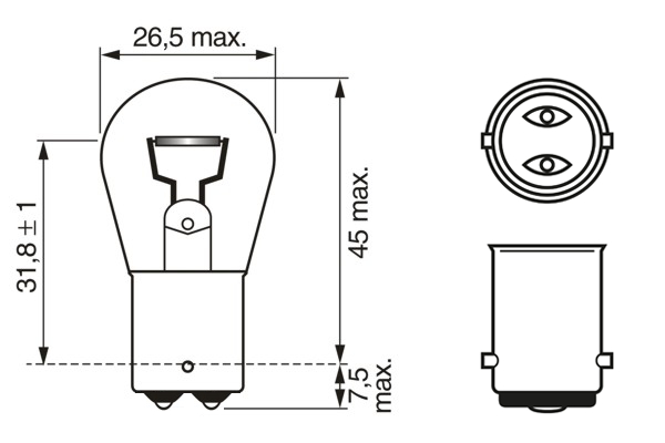 BOSCH Glühlampe, Nebelschlussleuchte 1987302532 P21W